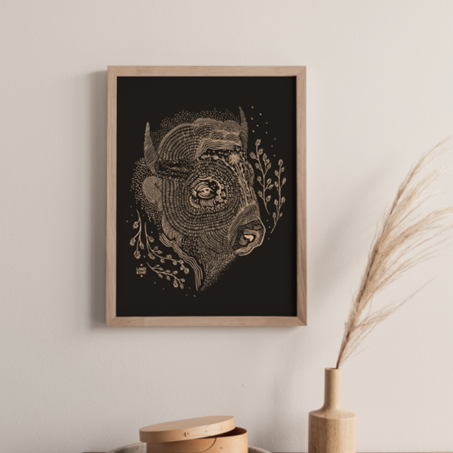 Art Print: Blooming Bison