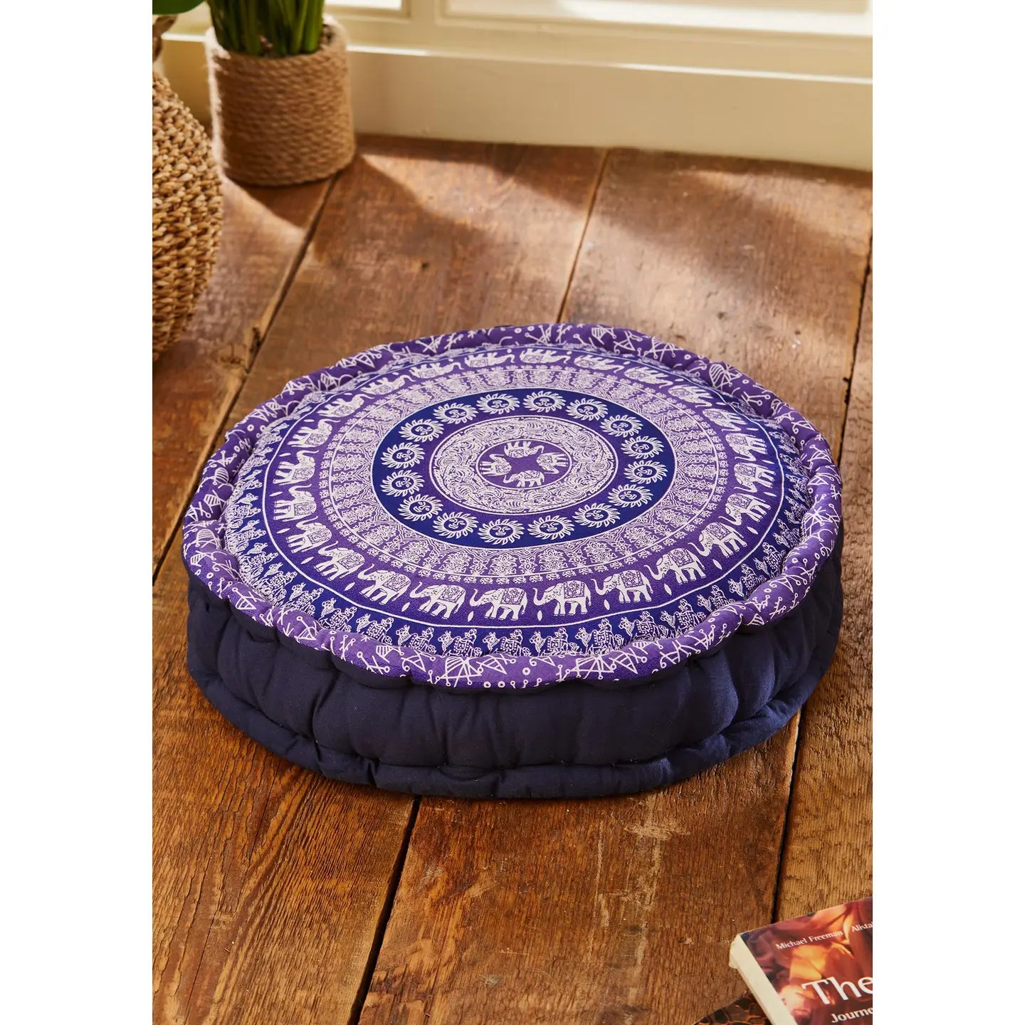 Pillow: Meditation/Yoga Elephant Print Pouffe (Various Colors)