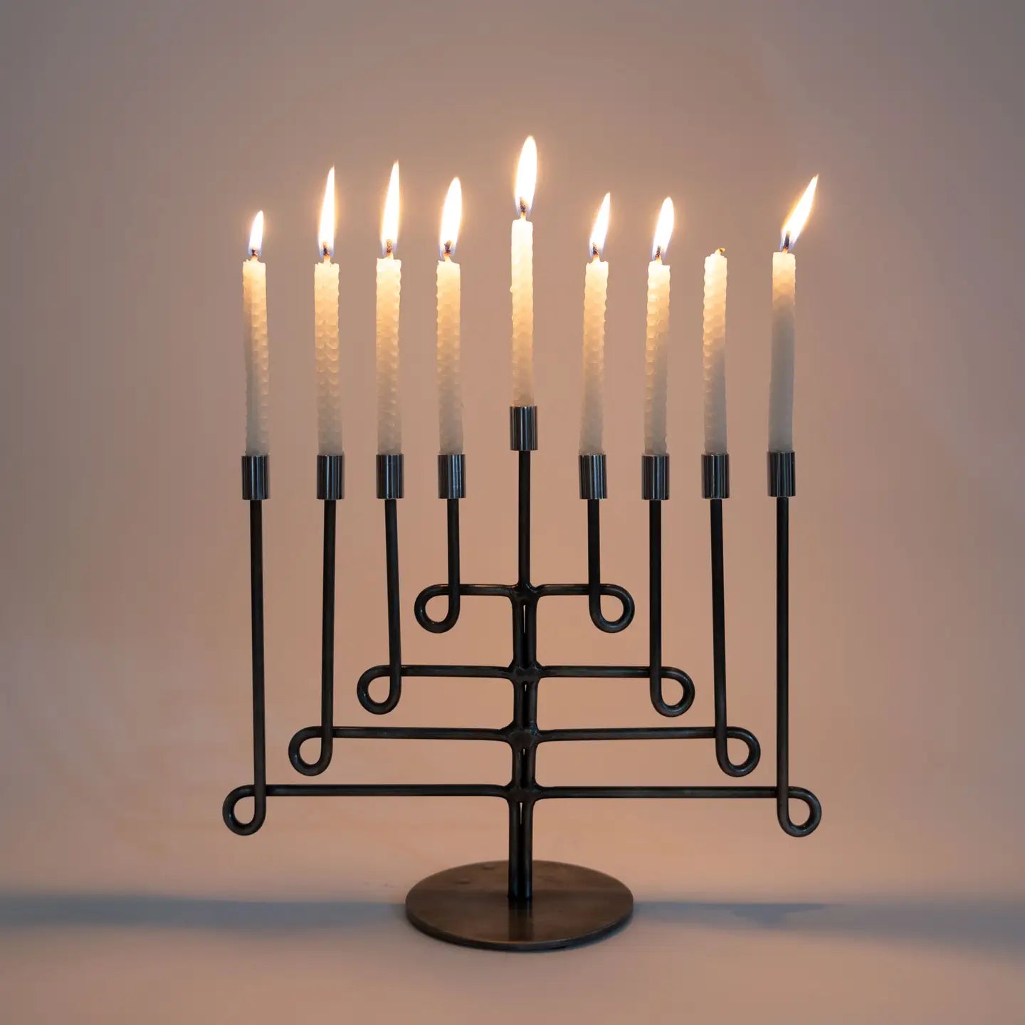 Menorah: Antiqued Twisted Iron