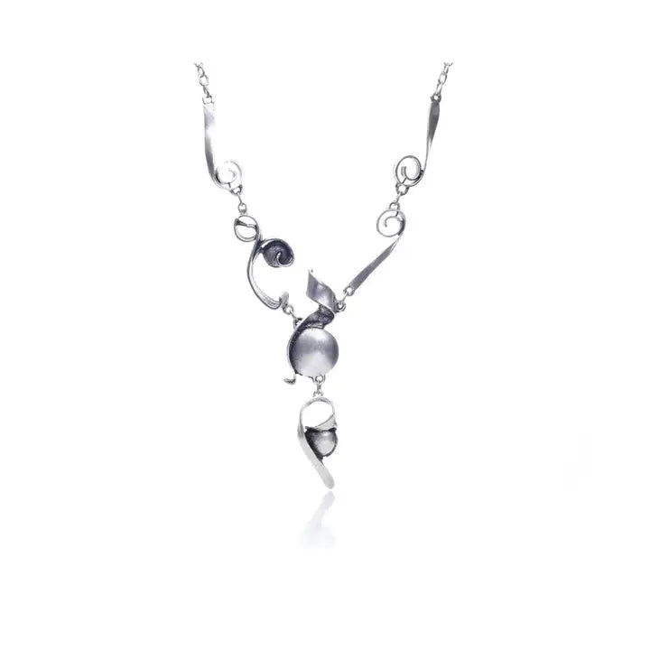 Necklace: Silver Plated Abstract