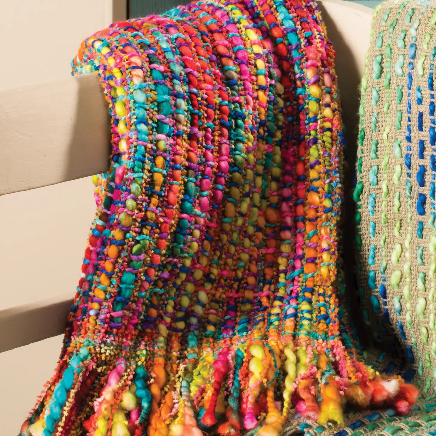 Blanket: Soft Woven Rainbow Throw
