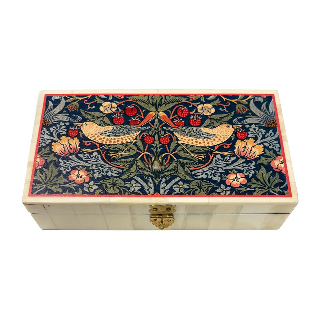 Box: Strawberry Thief Printed Bone