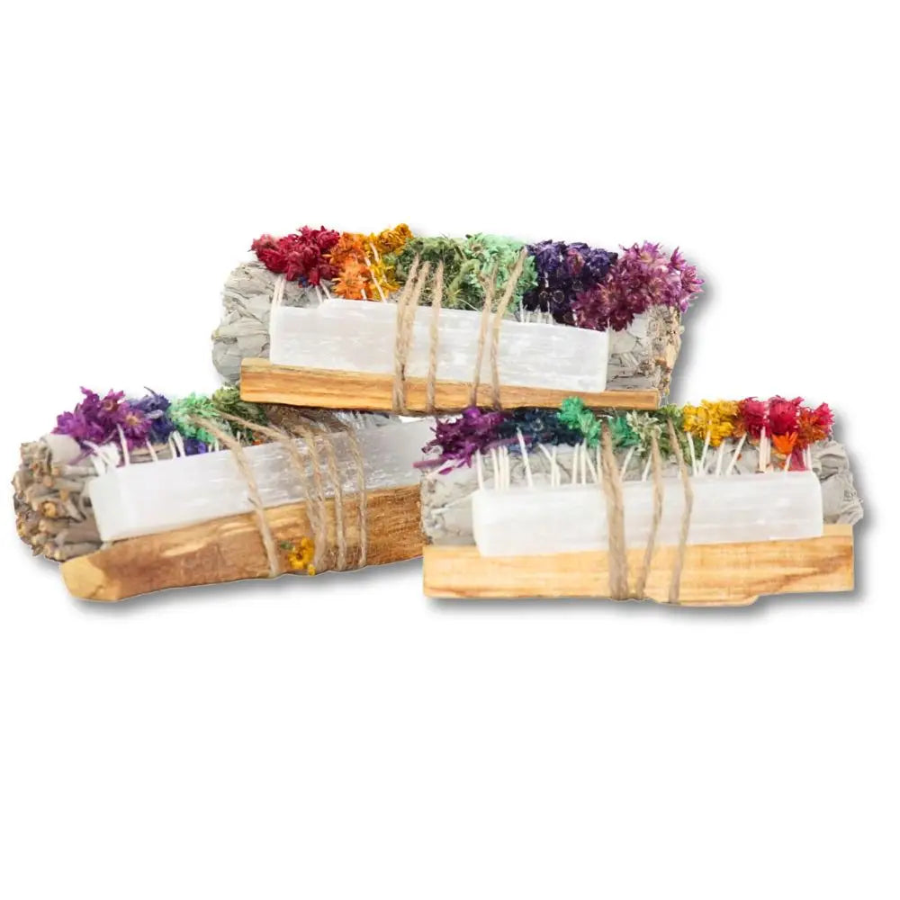 Sage Bundle - Chakra Sage w/Palo Santo & Raw Selenite