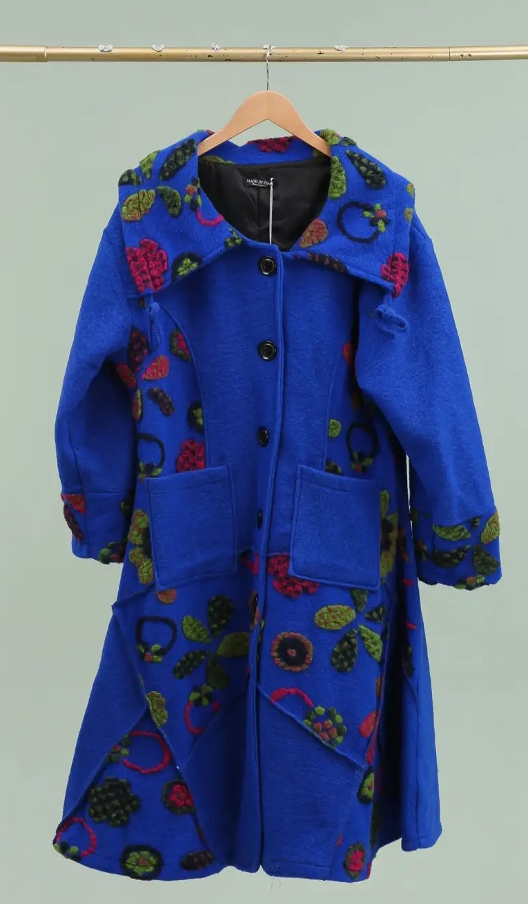 Coat: Wool Coat with felted  appliqué
