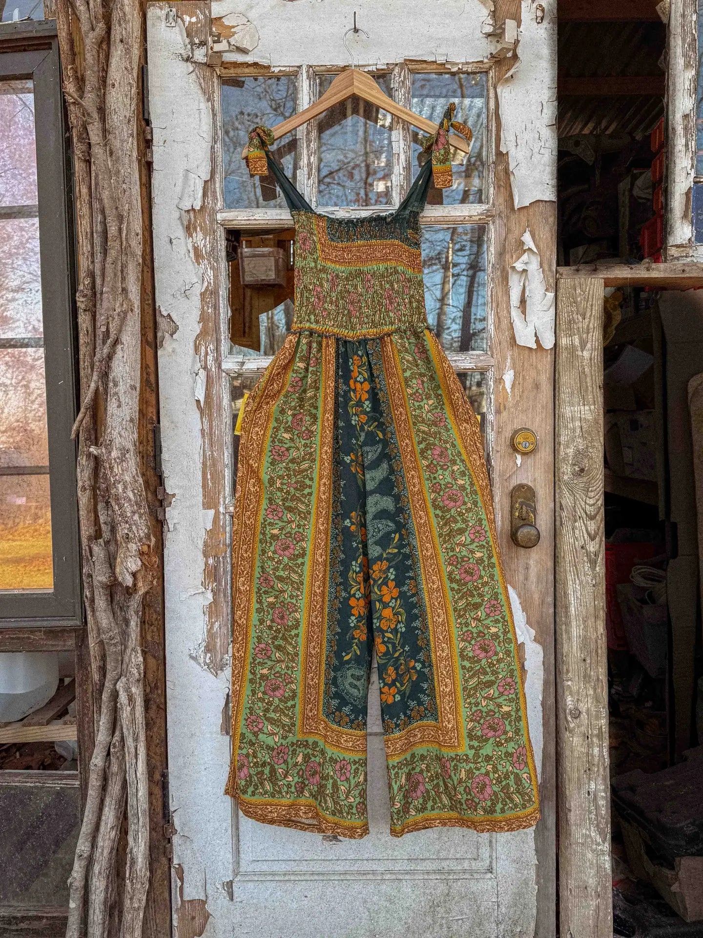 Jumpsuit: Boho Floral Printed Jumpsuit Pants 2 in 1, Free Spirit Style