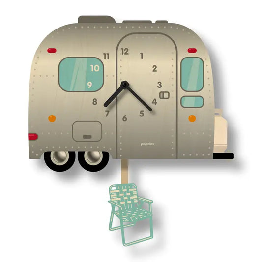 Clock: Retro RV Camper Pendulum Clock