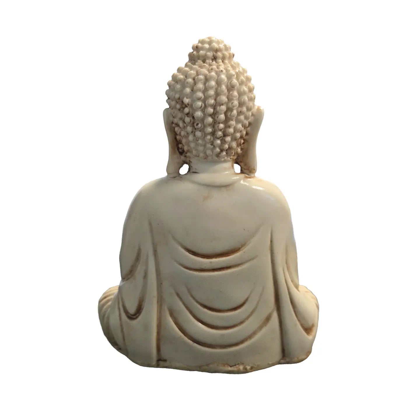 Buddha: White Resin Meditating Buddha