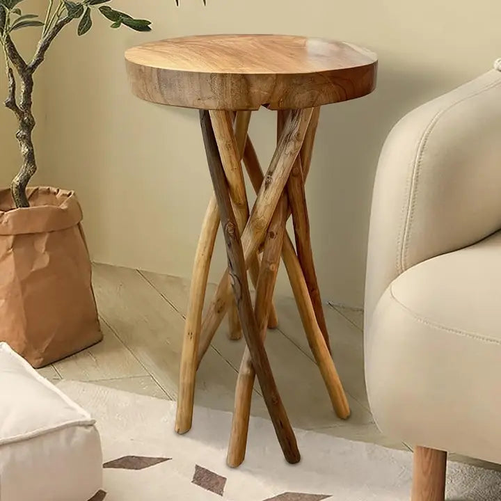 Table: Solid Teak Wood End