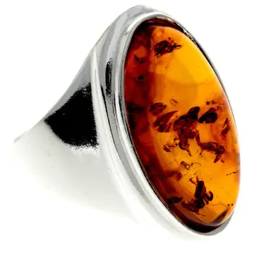 Rings: Cognac Baltic Amber in Silver