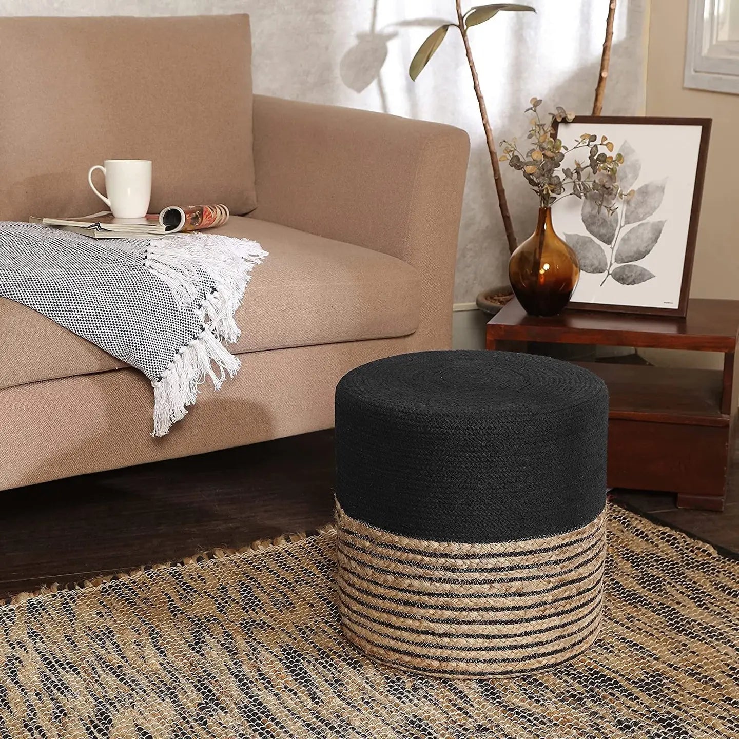 Ottoman: Cylindrical Poof - Foot Stool