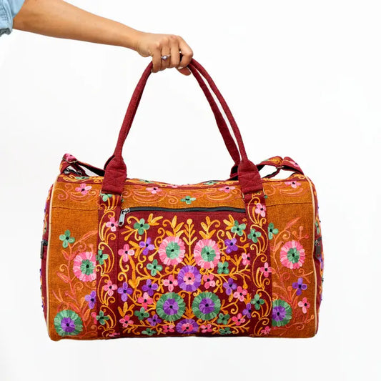 Travel Bag: Embroidered Cotton