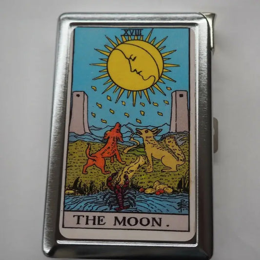 Cigarette Case with Lighter: Strength Tarot Card