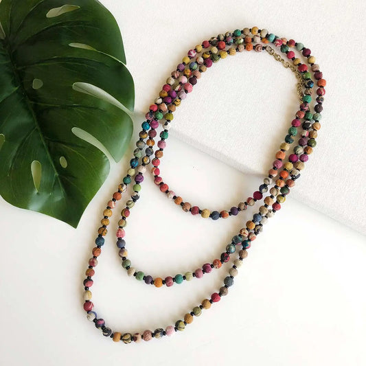 Necklace: Kantha Bead Long