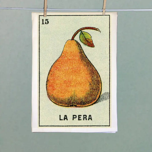 Tea Towel: La Pera Pear Organic Retro