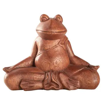 Meditating Wooden Frog