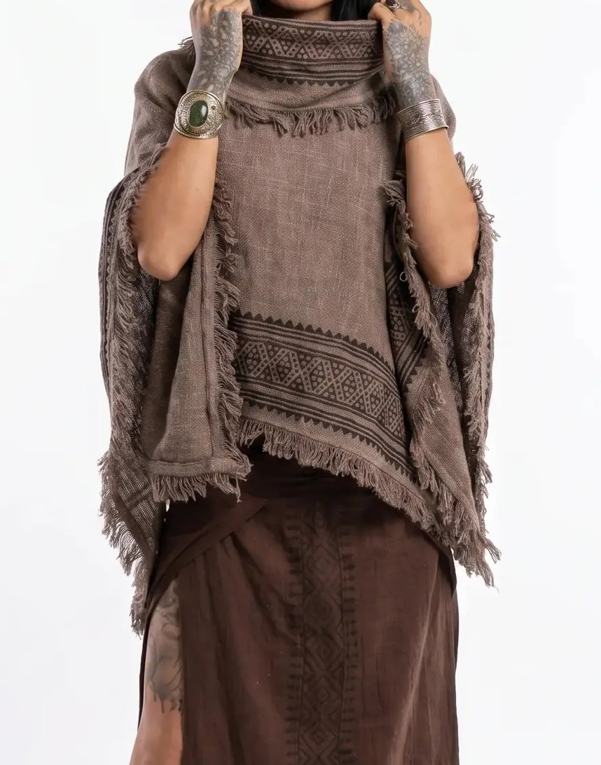 Poncho: Hand-Block Printed