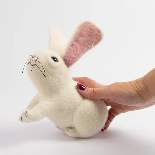 Doll: Wool Rabbit (Brown/White & Small/Large)
