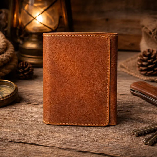 Wallet: Handcrafted/Distressed Leather Trifold (Various Colors)