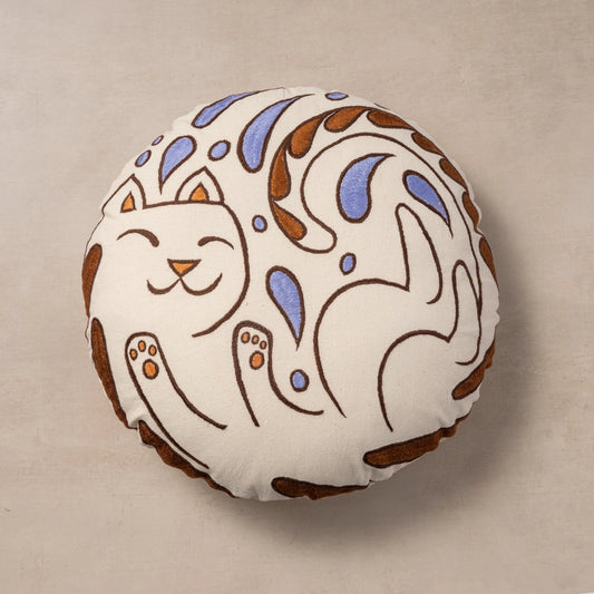 Pillow: Embroidered Cat Pillow