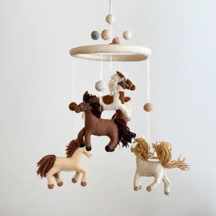 Mobile: Felted Horses
