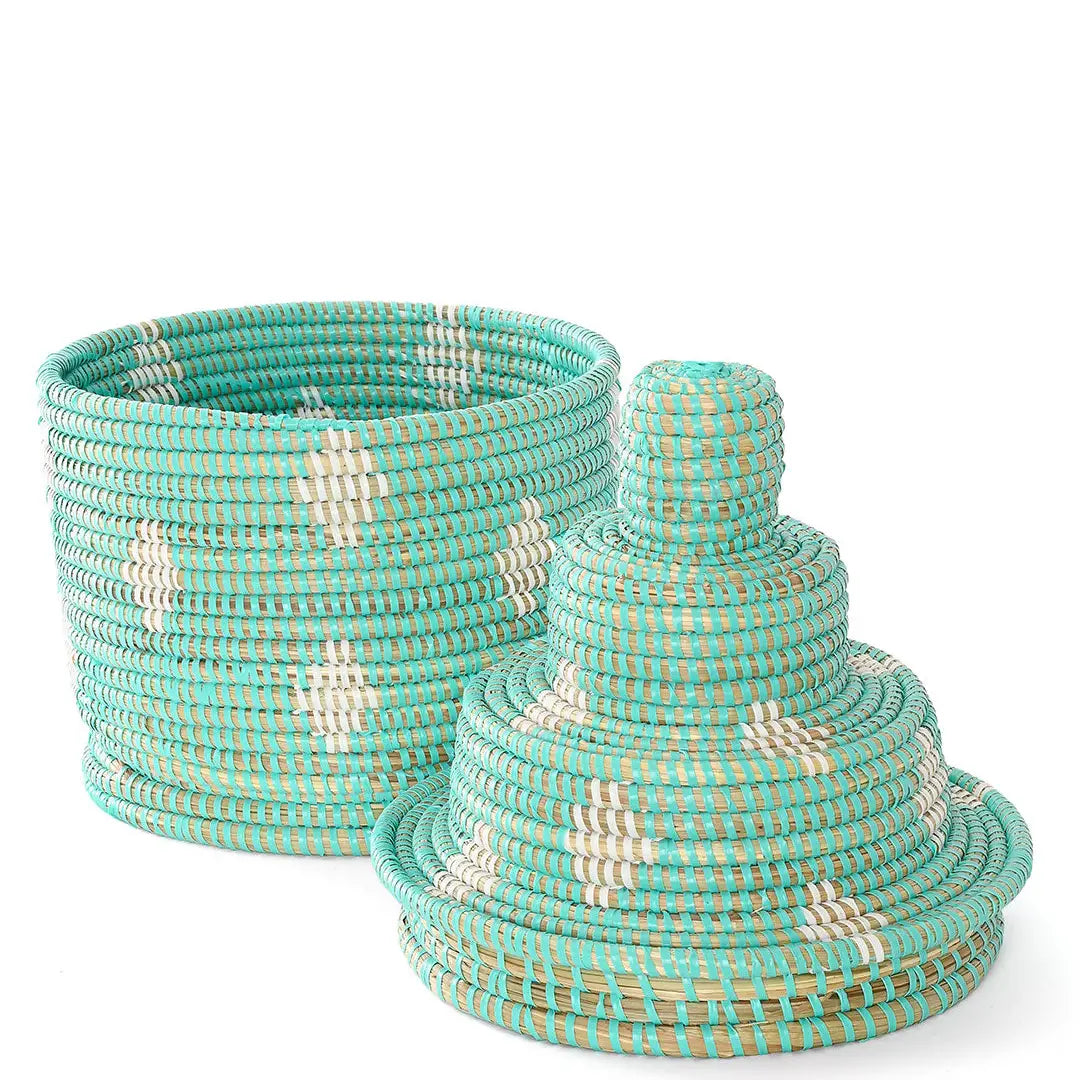 Basket: Upcycled Plastic and Cattail Tower