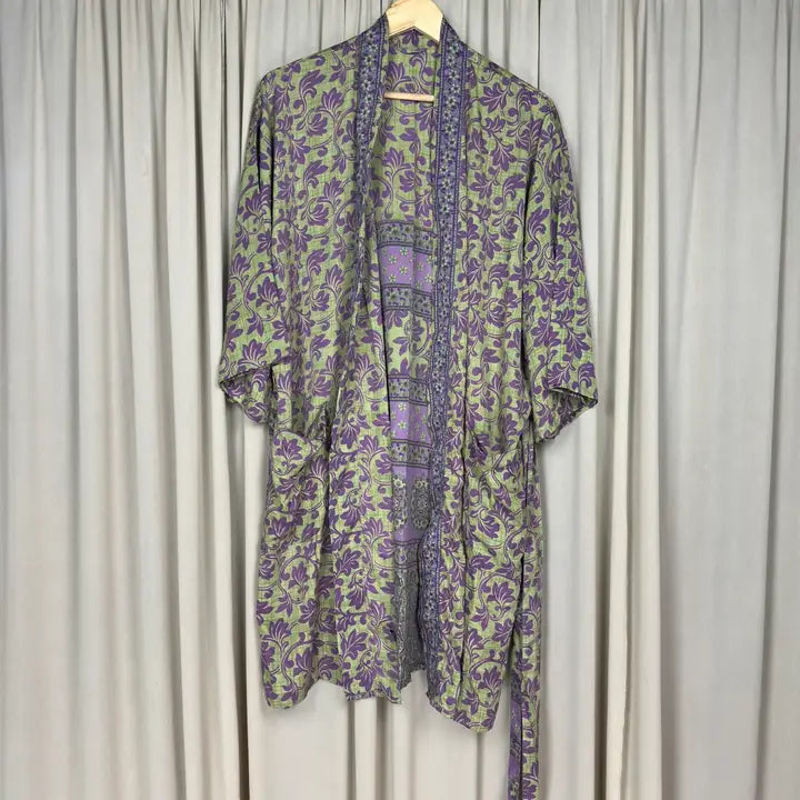 Robes: Up-Cycled Silk Short Kimono