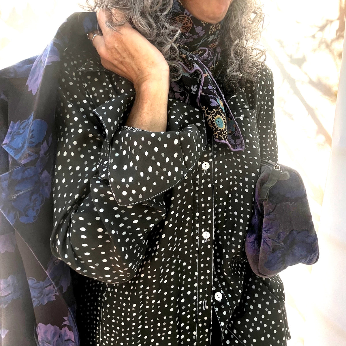 Blouse: Silk Polka Dots