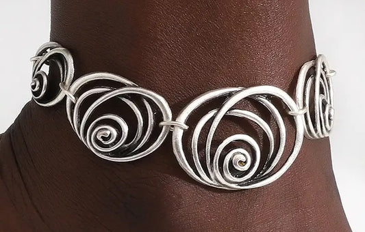 Bracelet: Handmade Silver Plated Spiral Design