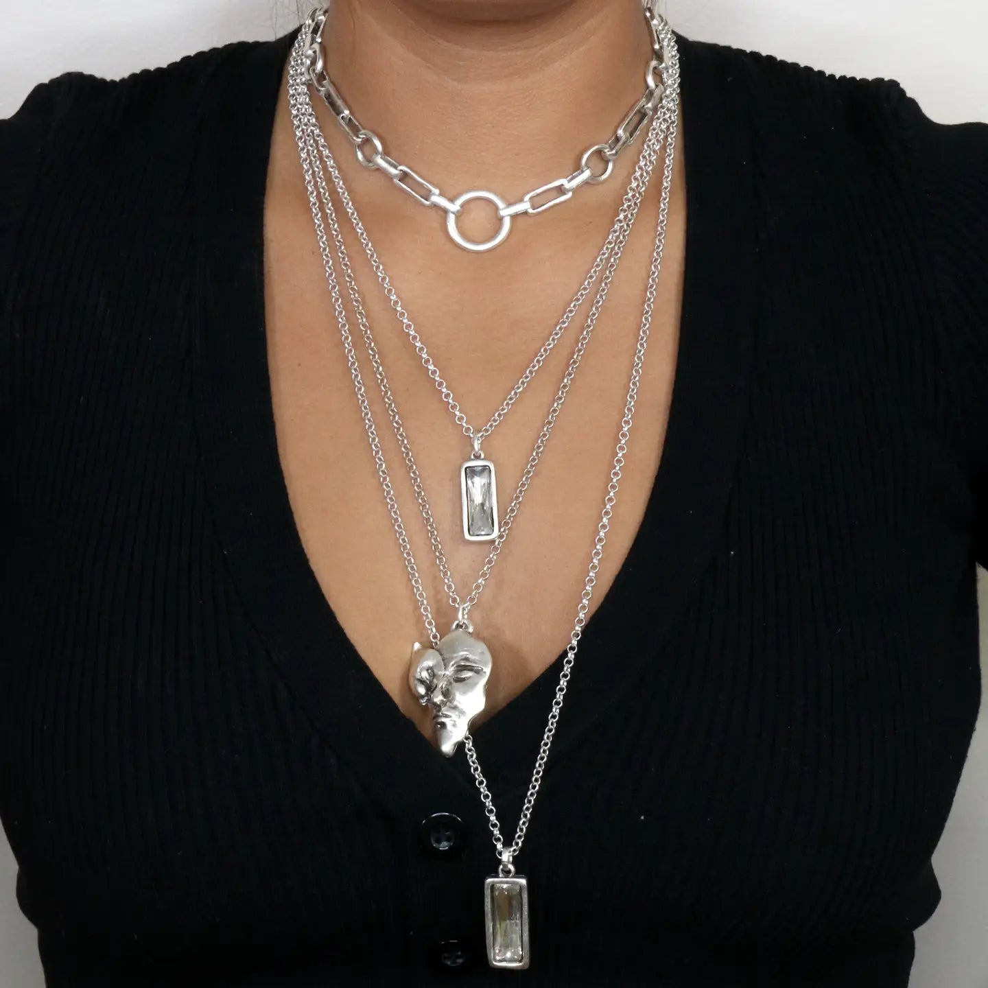 Necklace: Layered Pewter