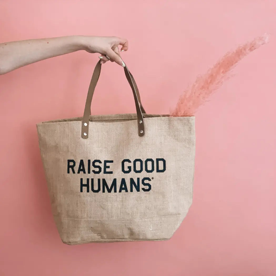 Tote: Raise Good Human Jute Market Bag