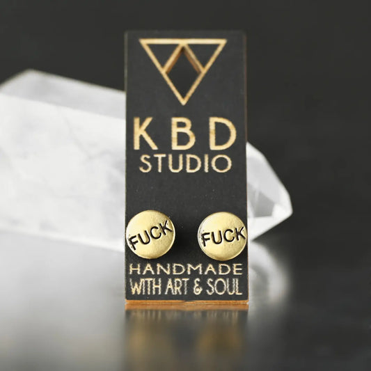 Earrings: Brass F*ck Studs