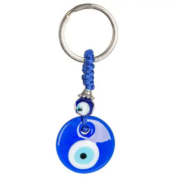 Keychain: Evil Eye with Blue Cord