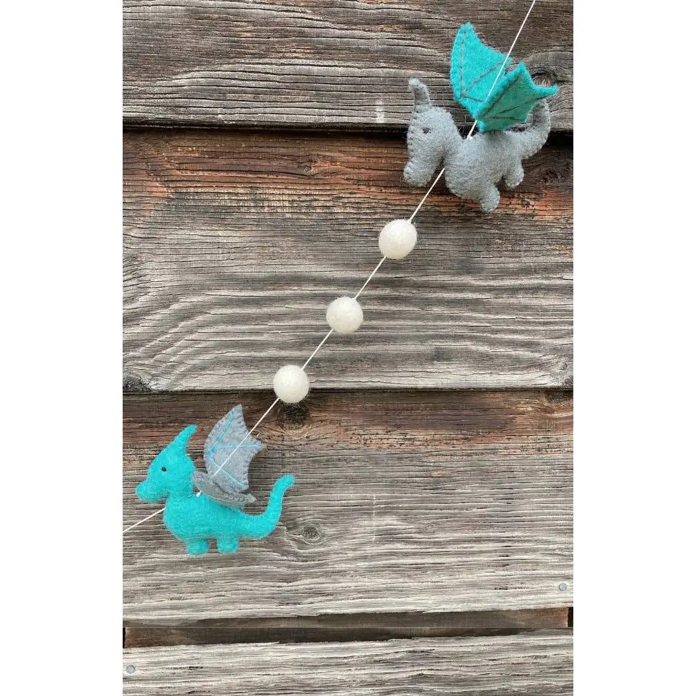 Garland: Felted Dragons