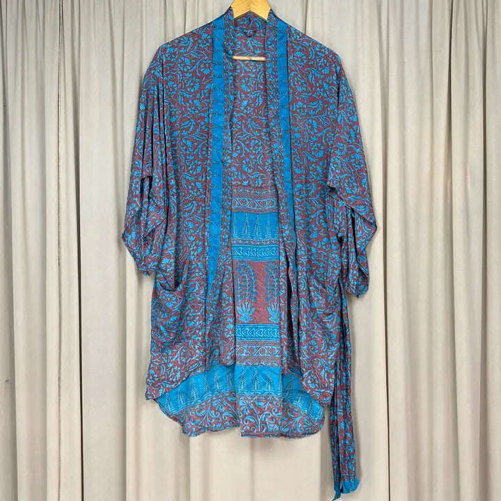 Robes: Up-Cycled Silk Short Kimono
