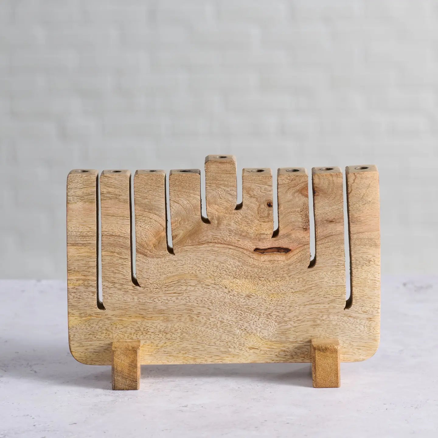 Menorah: Mango Wood Menorah