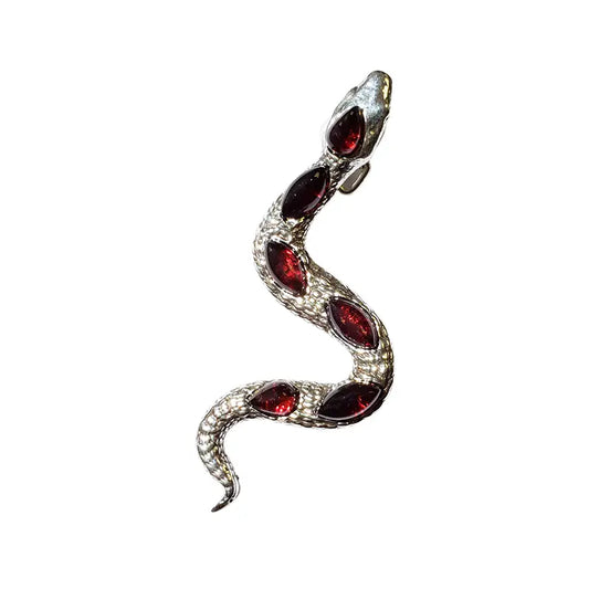 Brooches: Cherry Amber Snake