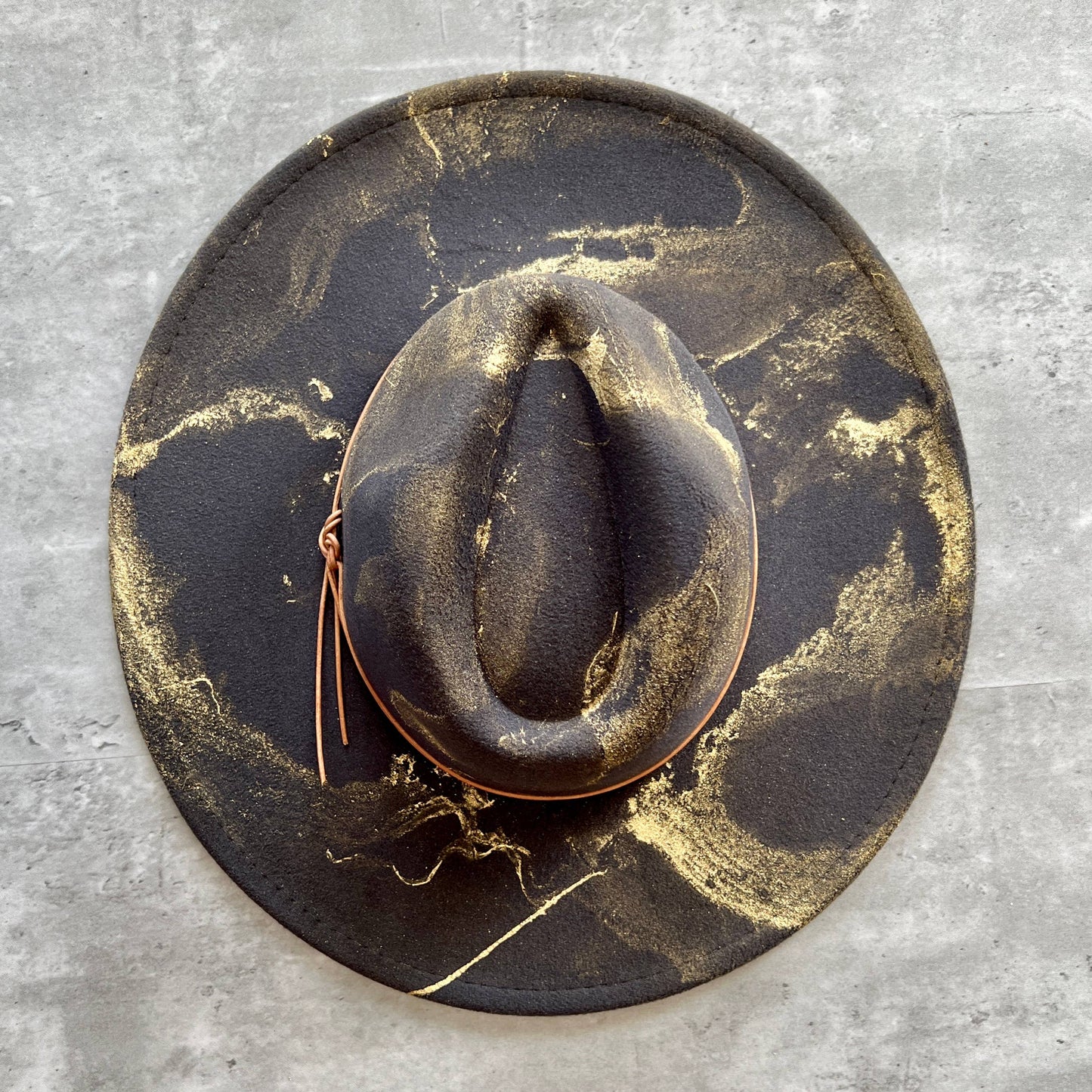 Hat: Gold Marbled Wide Brim Rancher (3 Colors)