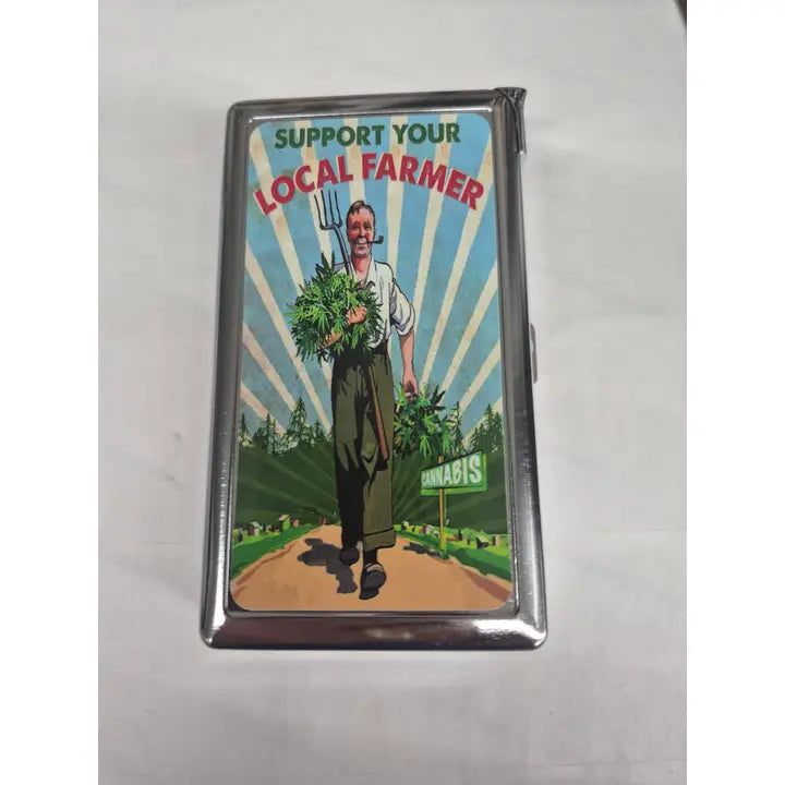 Cigarette Case with Lighter: Support Your Local Farmer