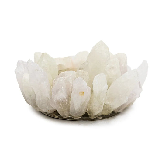 Votive: Rock Quartz Tea Light Candle Holder