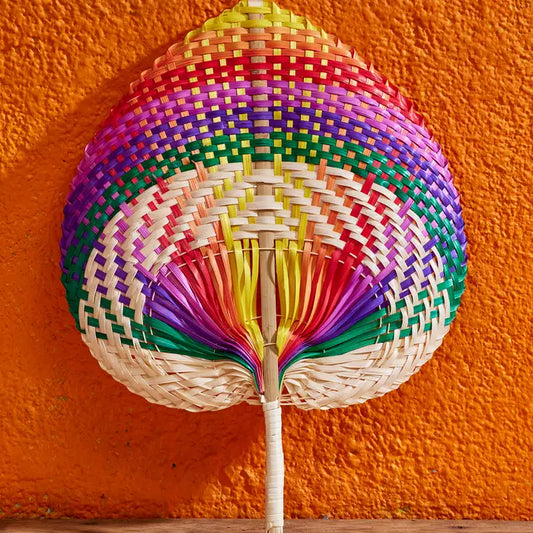 Fan: Bamboo Rainbow