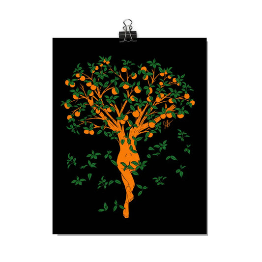 Art Print: Orange Tree Botanical Lady
