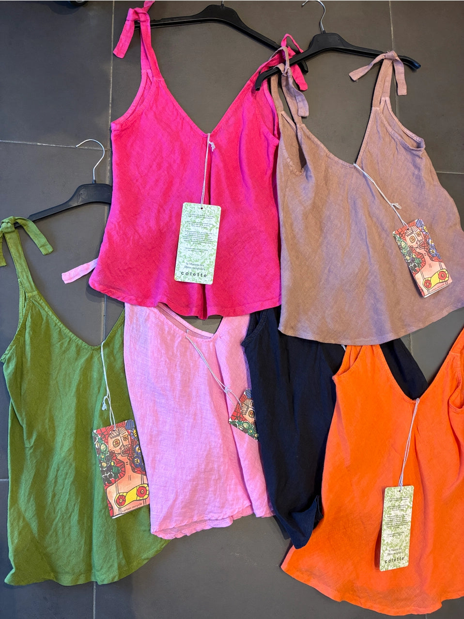 Tank Top: Linen with Ties (Various Colors)
