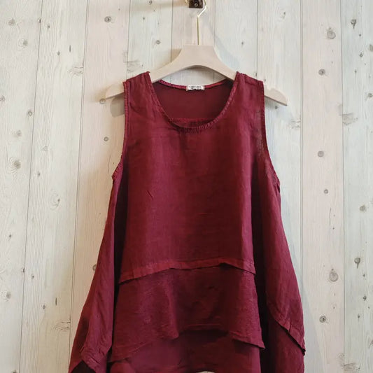 Tank Top: 100% Linen Wide Strap (Two Colors)