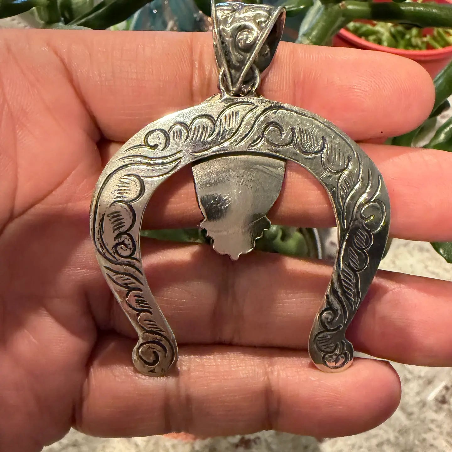 Pendant: Squash Blossom with Natural Turquoise