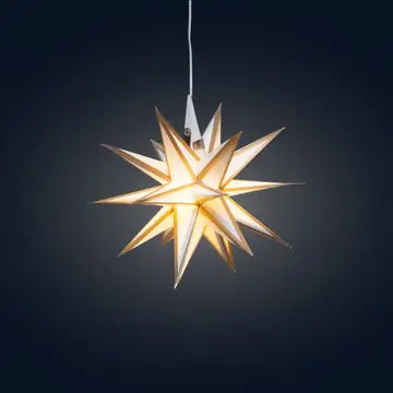 Lantern: Moravian Mini Paper Star 7" White/Gold