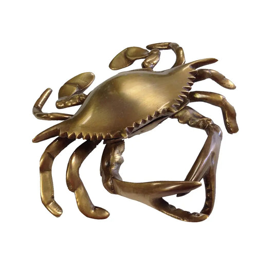 Paperweight: Antiqued Brass Blue Crab