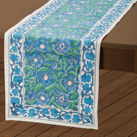 Table Runner: Sage & Blue