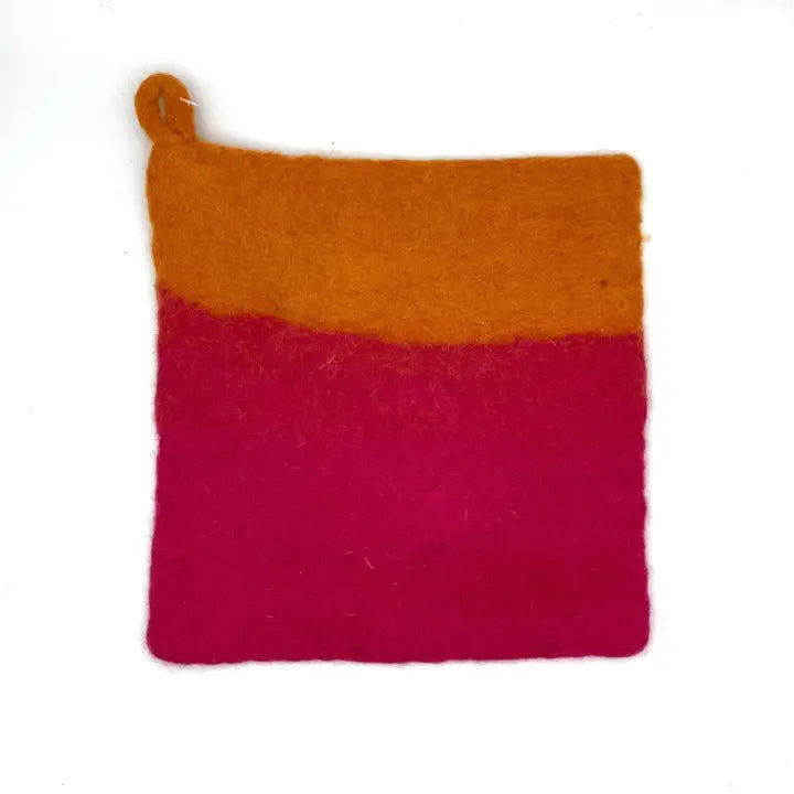 Pot Holder: Felted Two Toned (Various Colors)
