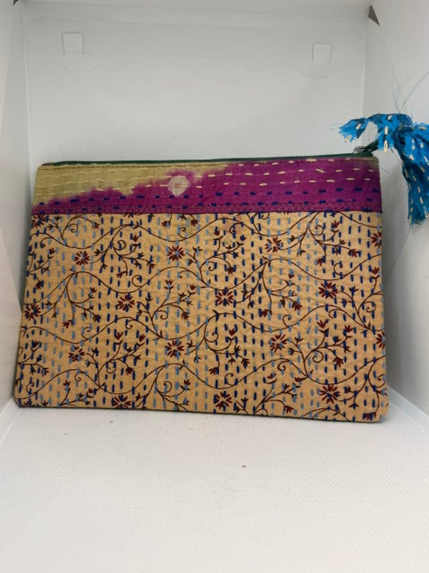 Pouch: Kantha with Zipper