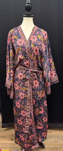 Robes: Upcycled Silk Long Kimono (Various Designs/Colors)
